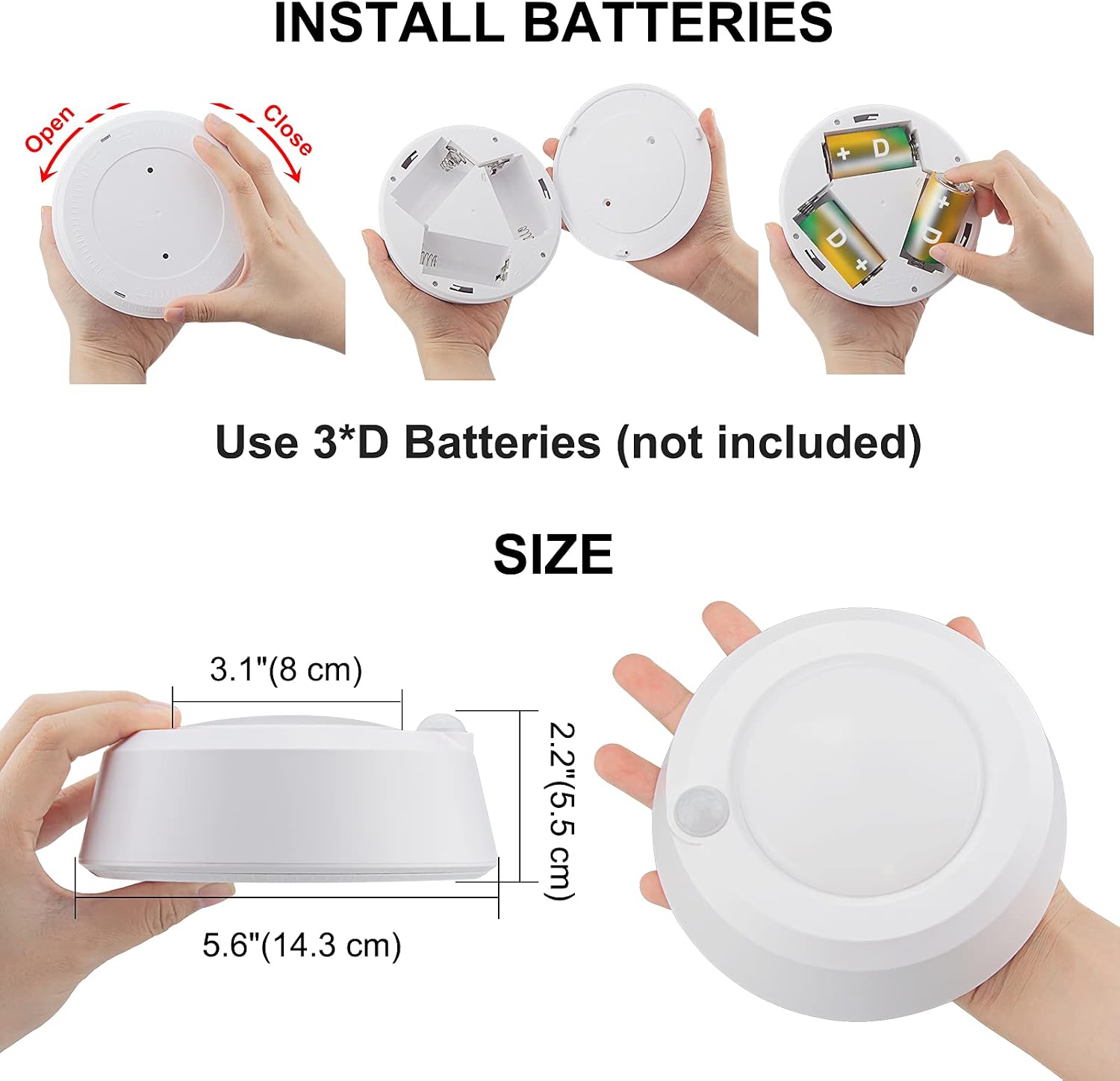 BIGMONAT Wireless Ceiling Light with Remote and Timer, Dimmable Motion Sensor Shower Light