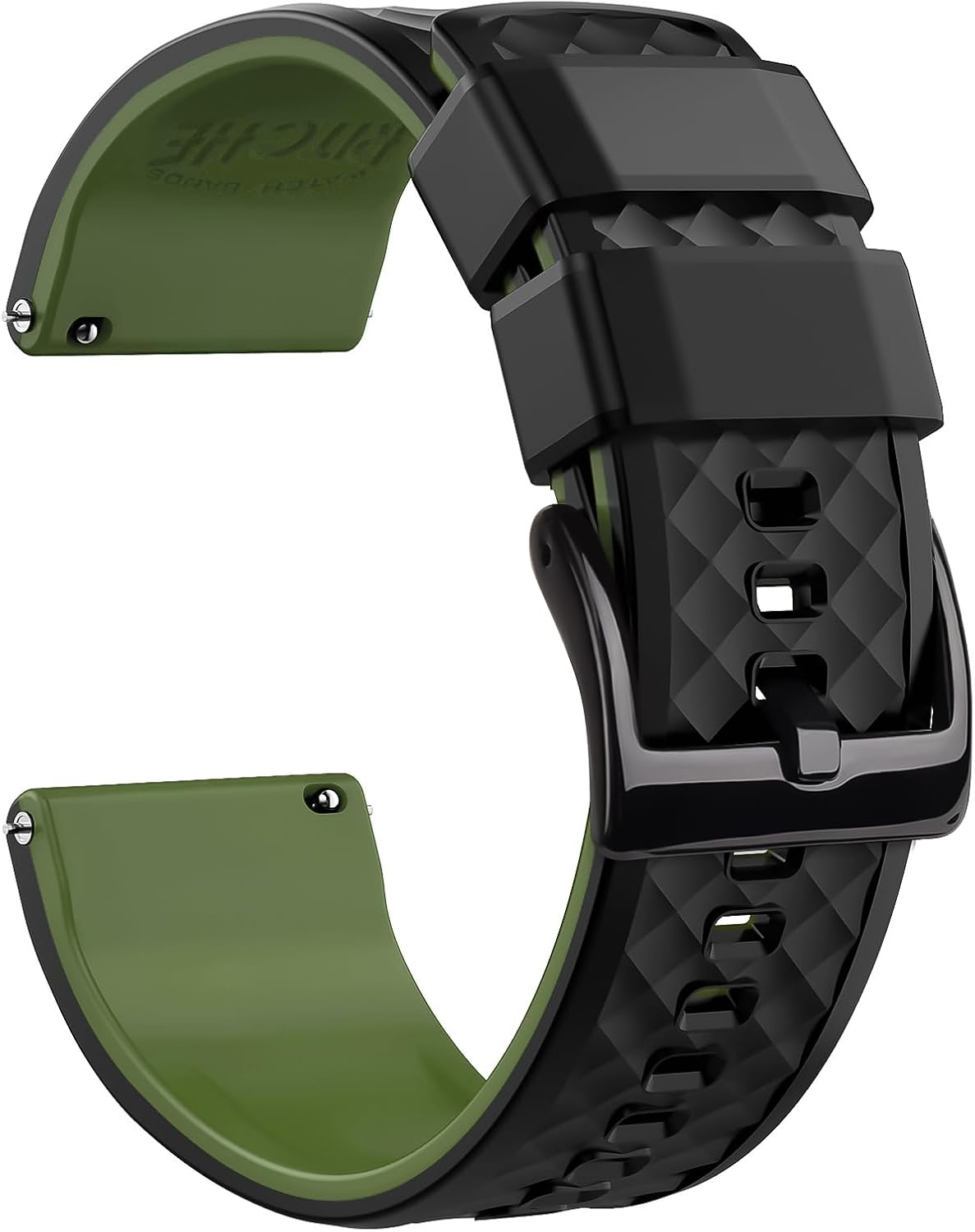 Ritche Christmas Gift Silicone Watch Bands 18mm 20mm 22mm 24mm Quick Release Rubber Watch Bands for Men, White Elephant Gifts