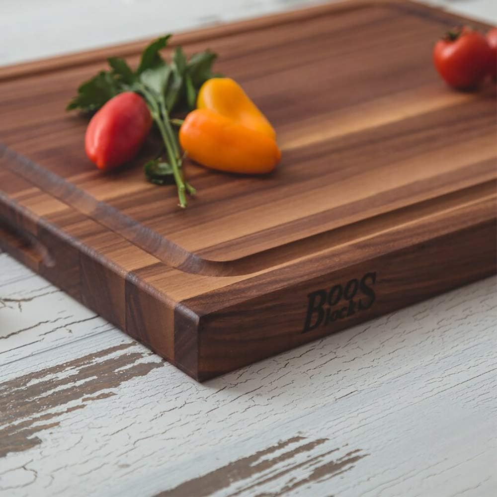 John Boos BBQ Series Rectangular Wooden Walnut Cutting Board 17"x21"