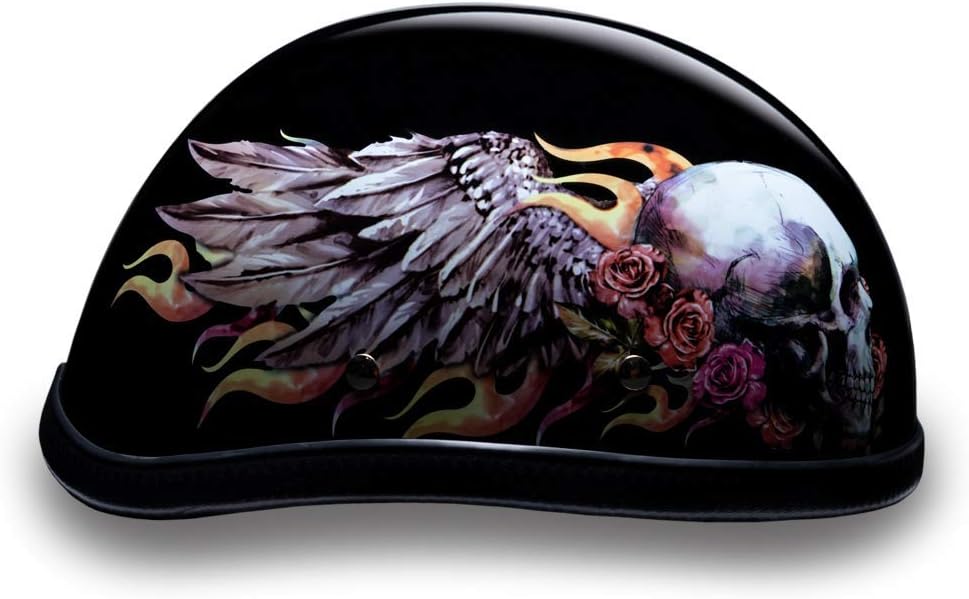 Daytona Helmets Graphics Bicycle Helmets for Men - Novelty Half Helmet with Breathable Liner - Retro Skull Cap – Eagle Headgear with Head Wrap