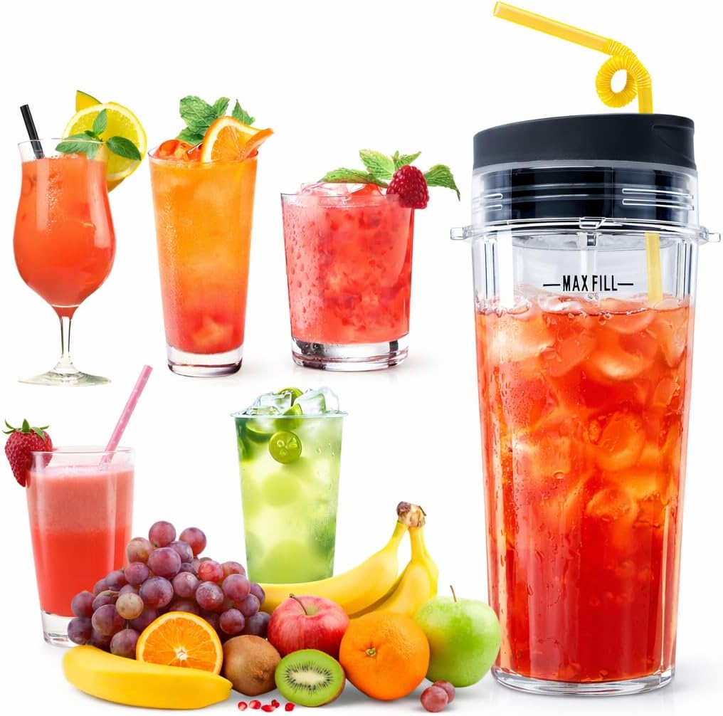16oz Blender Cup Set Compatible with Ninja Replacement Parts