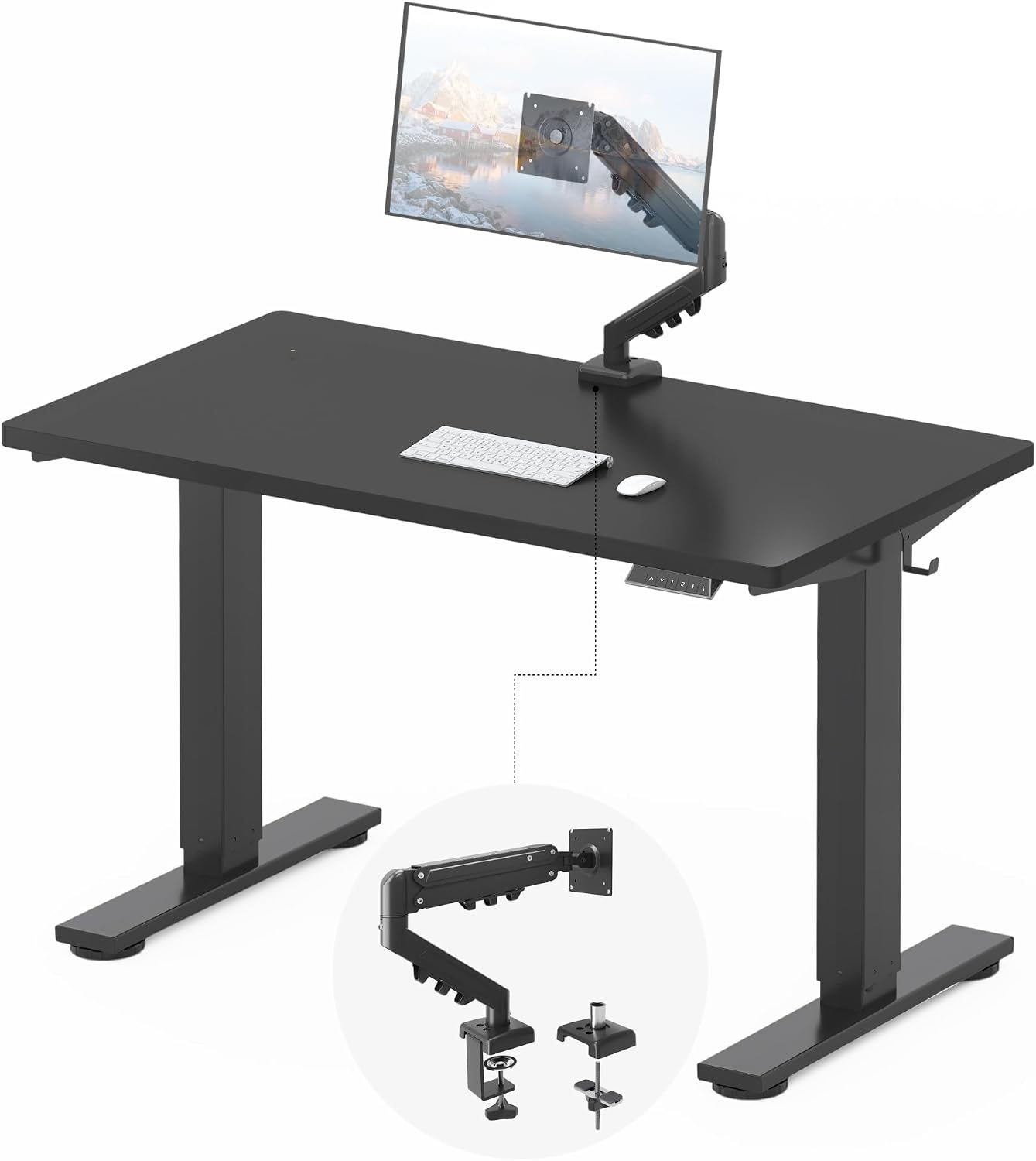 FLEXISPOT EN2 48"x24" Standing Desk with Power Strip Bundle, Black