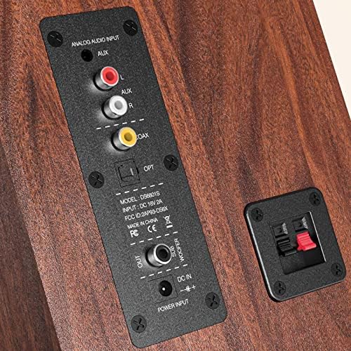 Saiyin Bluetooth Bookshelf Speakers for Record Player, Powered Studio Monitor Speaker with 5.2 Inch Woofer, Horn Tweeter and Optical RCA Inputs