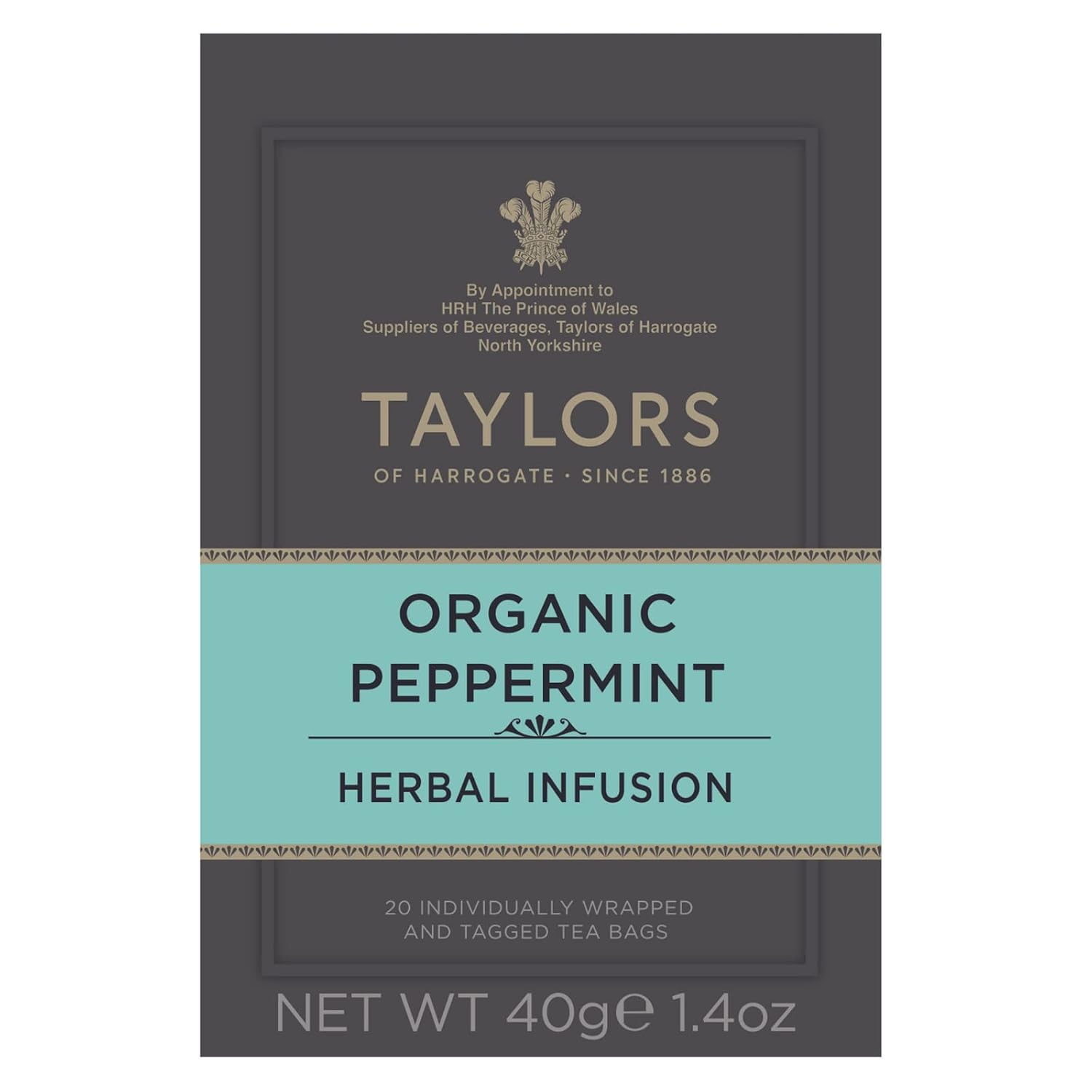 Taylors of Harrogate Green Tea with Lemon, Individually Wrapped Bags, 20 Count (Pack of 1), Citrussy, Mellow and Light, Caffeinated, Enjoy Hot or Iced, 20 Teabags