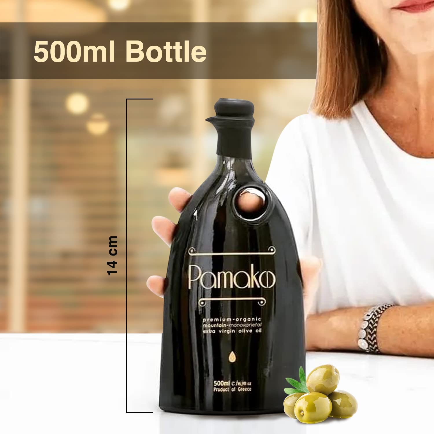 Pamako Ultra-Premium Monovarietal Mountain Organic Olive Oil | 500ml | 2023-4 Harvest | Cold Pressed Organic Evoo From Greece | 2039mg/kg