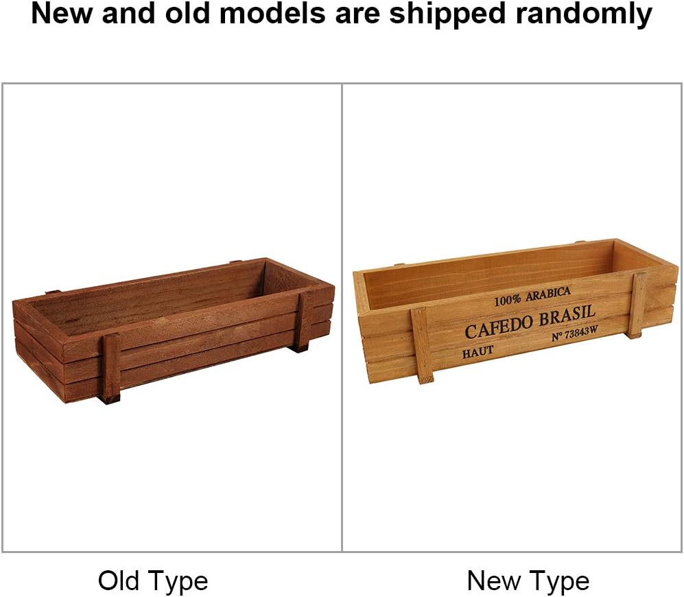 Wooden Plant Seeds Box, 2 Colors Randomly Indoor Outdoor Windowsill Kitchen Garden/Flower Planter Trough (3Pcs)