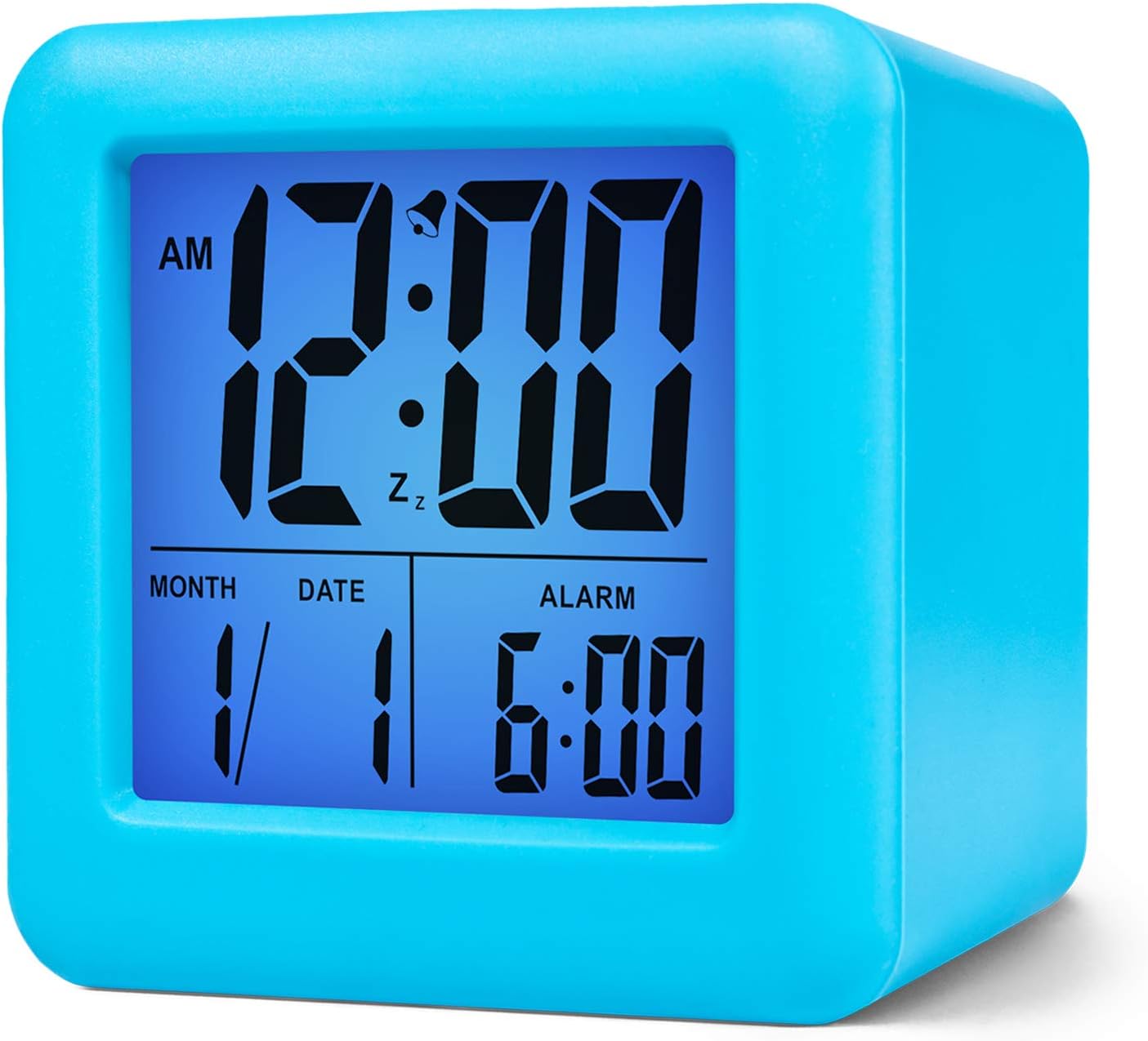 Plumeet Digital Alarm Clock Kids Clock with Snooze and White Nightlight - Easy Setting Travel Alarm Clocks Display Time, Date