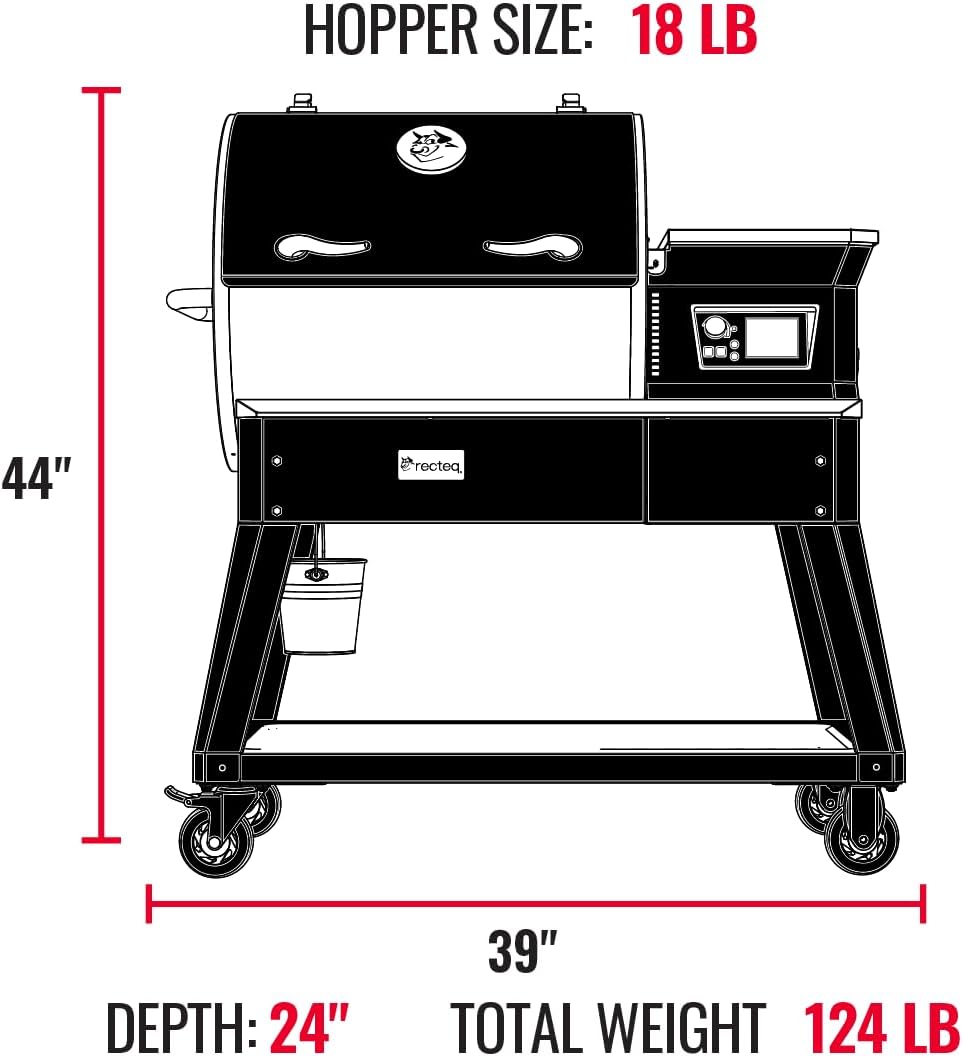 recteq Patio Legend 600 Pellet Smoker Grill with WiFi & App Connectivity, Outdoor Smokers Grills, Wood Pellet Grill, Temp Range 180° to 700+°