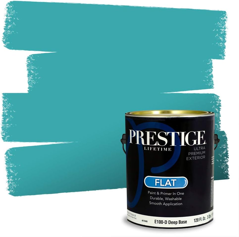 PRESTIGE Paints Exterior Paint and Primer In One, 1-Gallon, Satin, Comparable Match of Sherwin Williams* Blue Nile*
