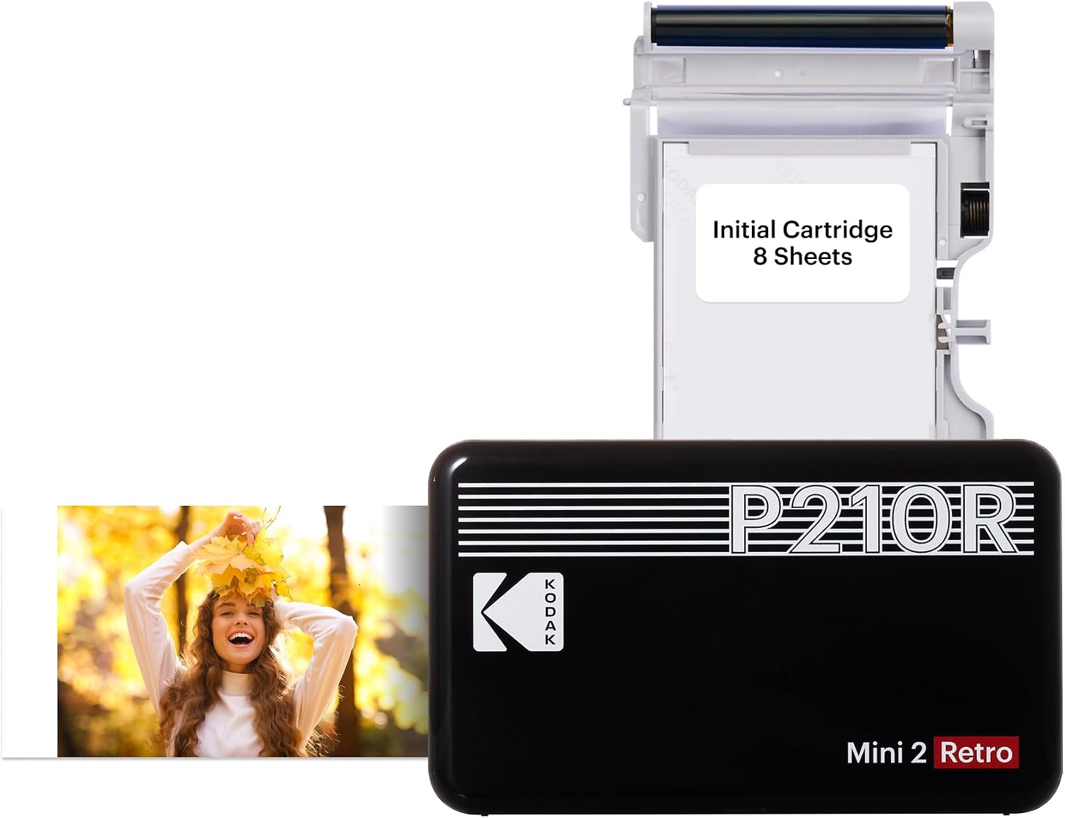 KODAK Mini 2 Retro 2x3 Portable Photo Printer, 4PASS, 38 Sheets, White