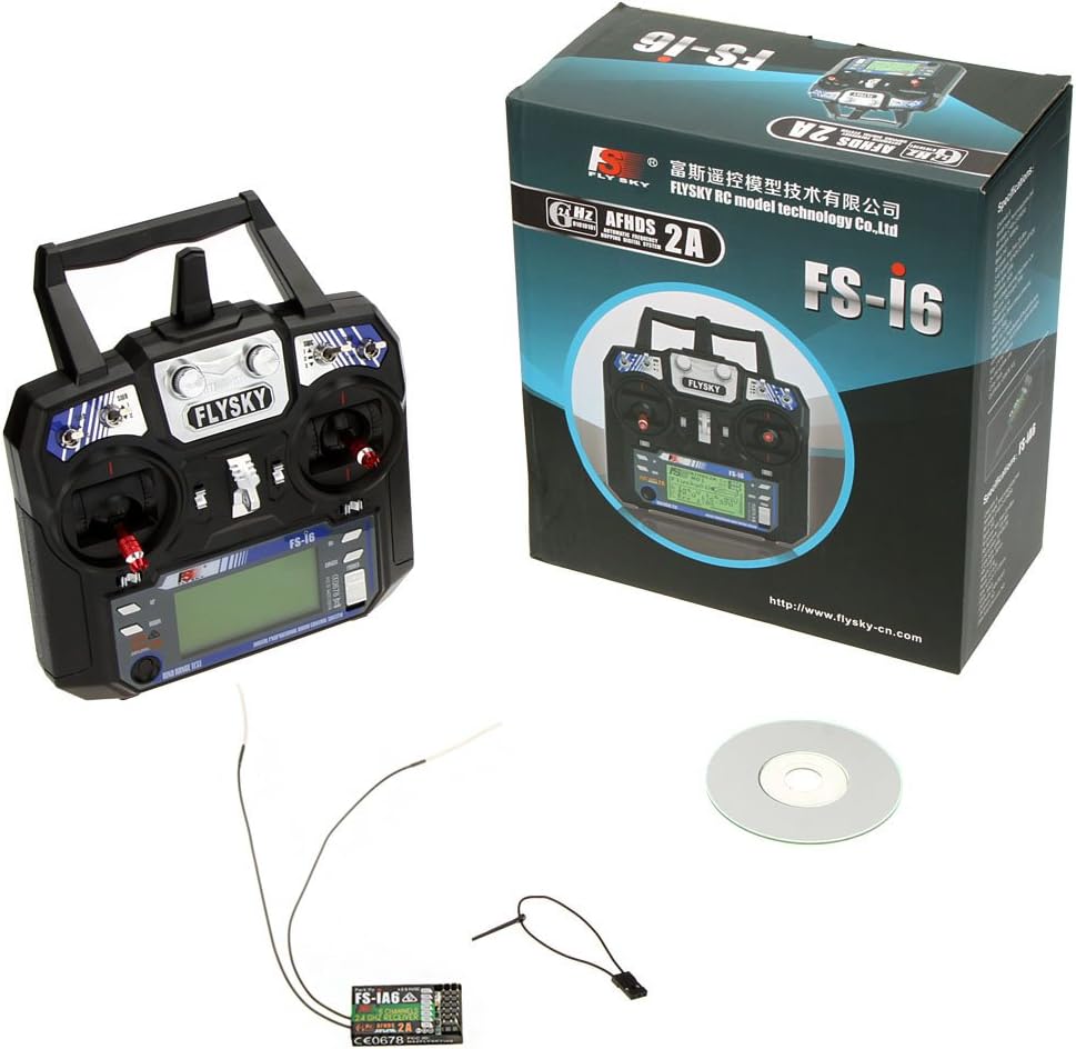 GoolRC Flysky FS-i6 AFHDS 2A 2.4GHz 6CH Radio System Transmitter for RC Helicopter Glider with FS-iA6 Receiver Mode 2