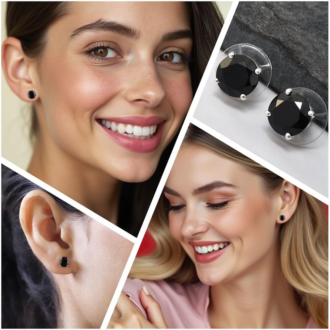 Birthstone Stud Earrings 925 Sterling Silver Gemstone Jewelry Anniversary | Birthday, Gifts