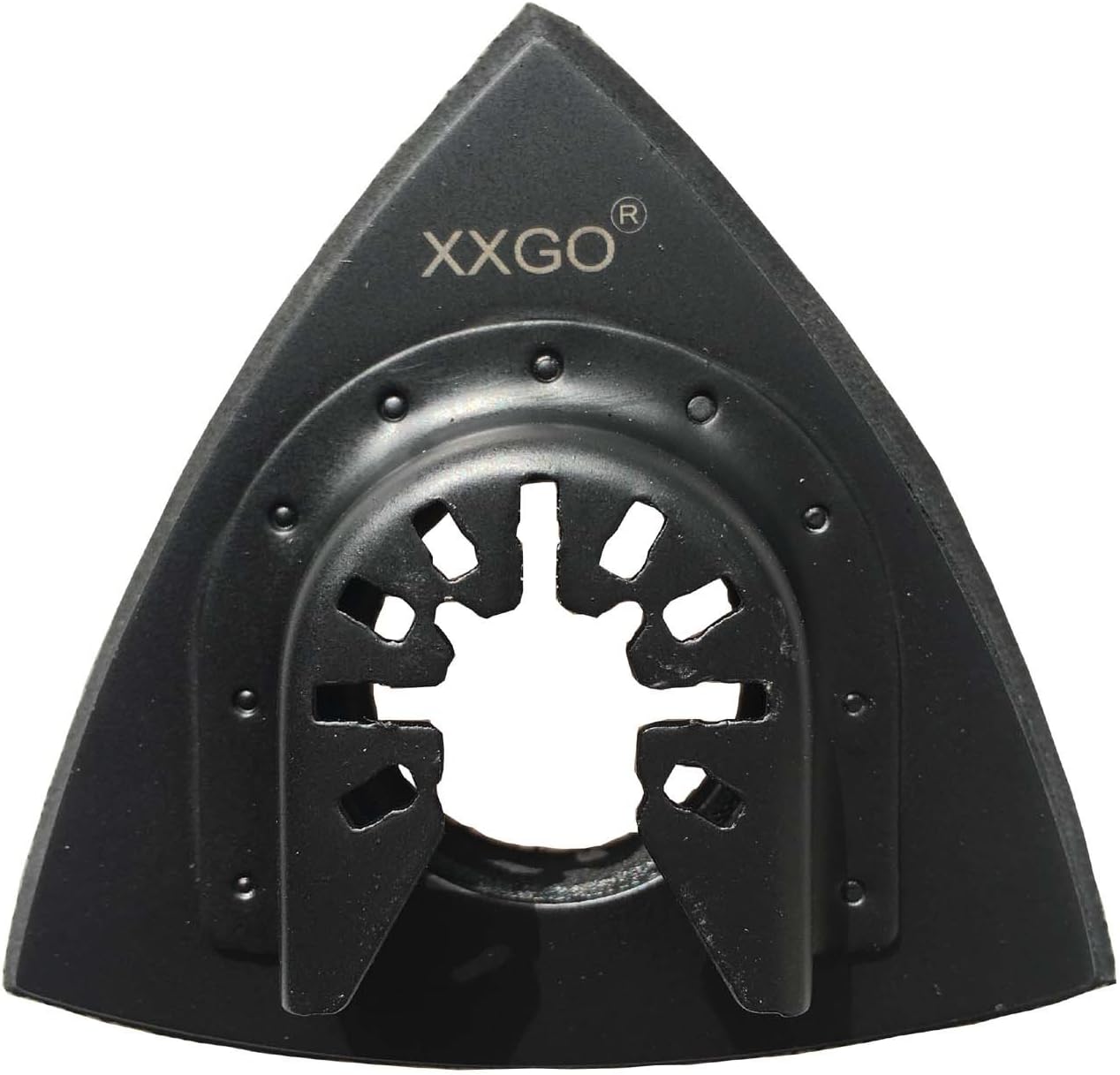 XXGO 55 Pcs 80mm 3-1/8 Inch Triangular Oscillating Multi Tool Sanding Pads | Assorted Grit , Hook & Loop Design , Strong Velcro , Best for Metal Wood Sanding