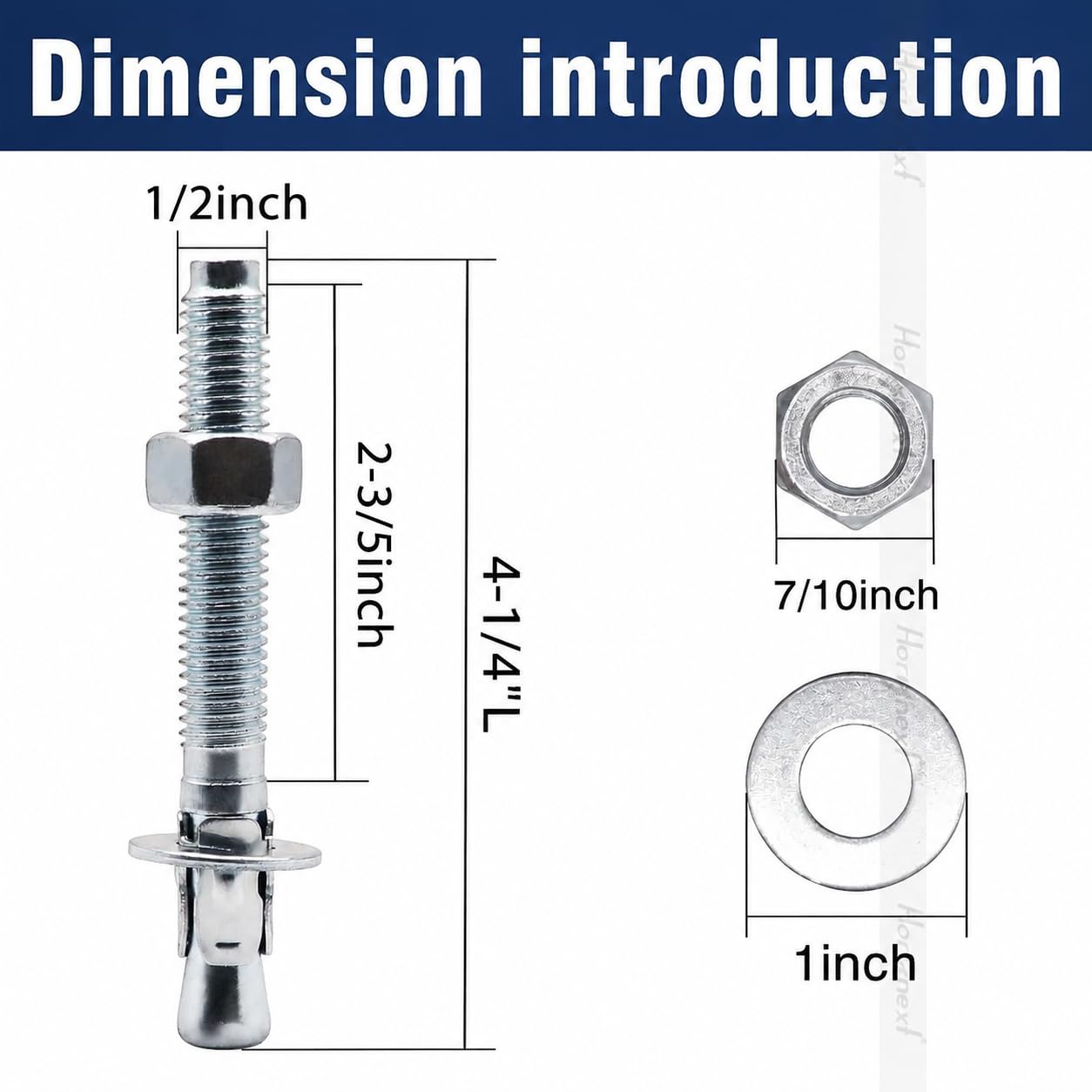 3/8 Concrete Anchors, Concrete Wall Anchors, Metal Wedge Bolts