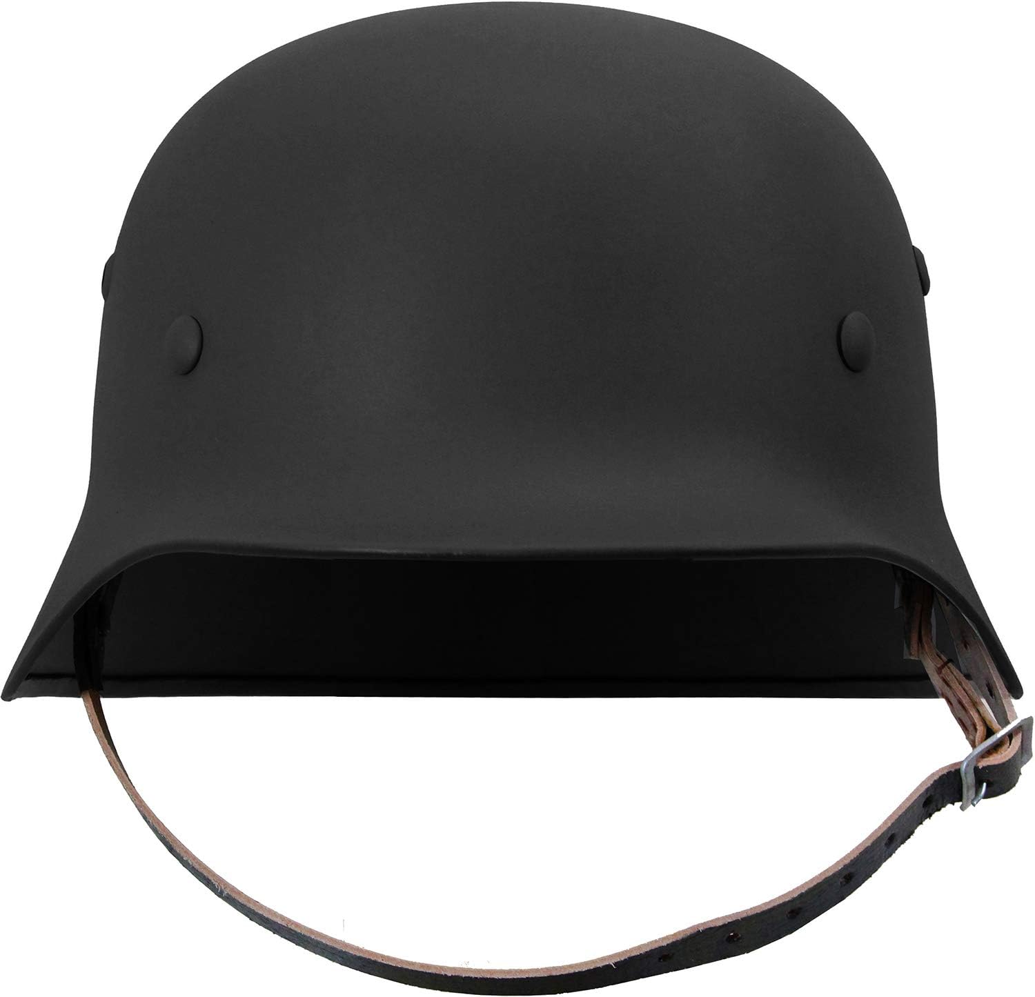 Epic Militaria WW2 German Army BLACK M35 STEEL HELMET with Leather Liner & Chin Strap