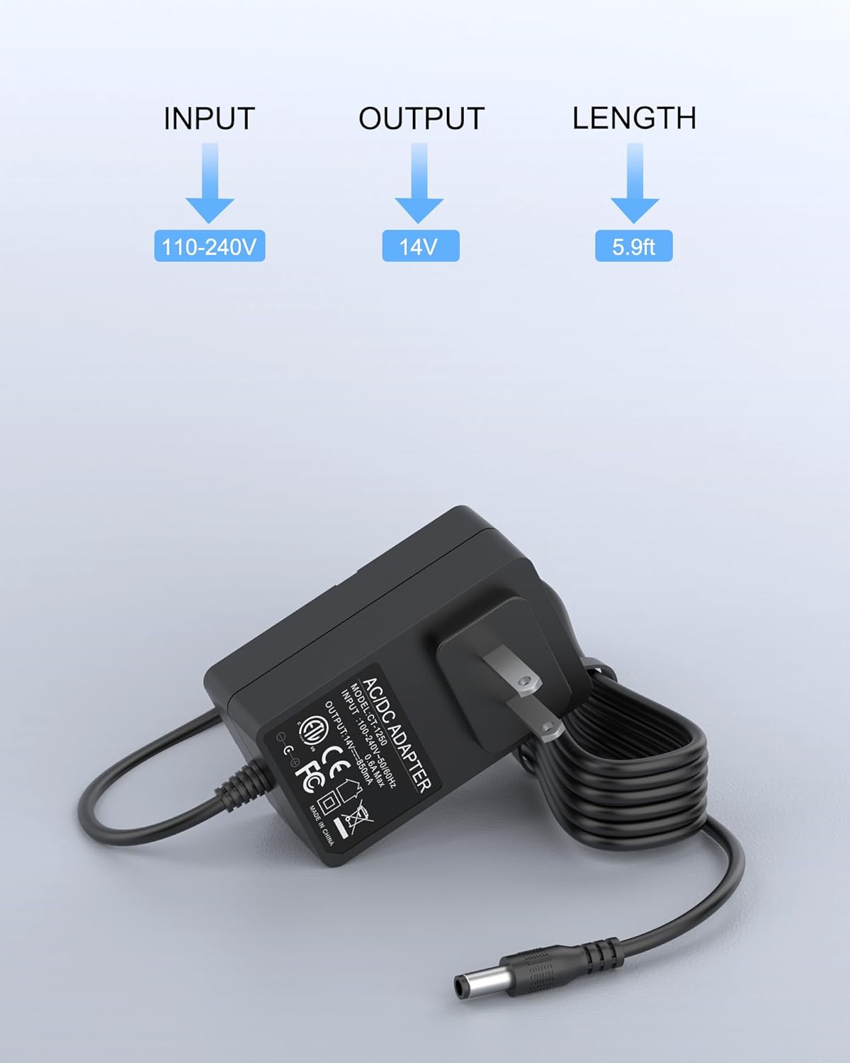 VHBW 14V Charger for Halo Bolt 58830 57720, 126510 Power Adapter | charger replacement cord for Halo 58830 and 57720 jump starters