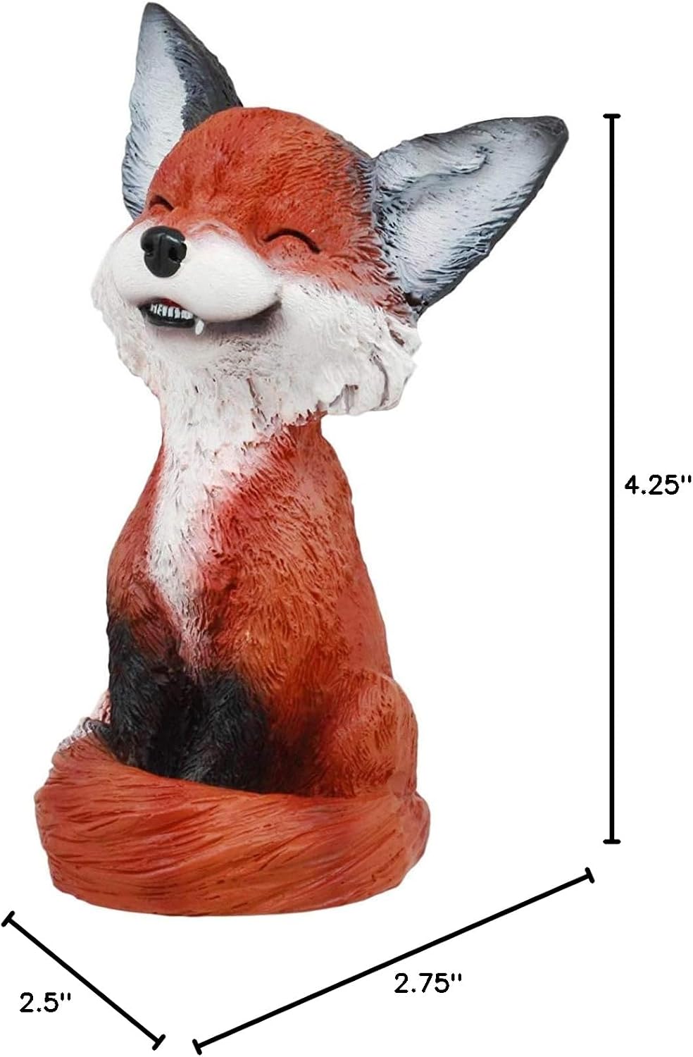 SUMMIT COLLECTION YTC Brown and Black Smiling Fox TeeHee Themed Decorative Figurine Statue