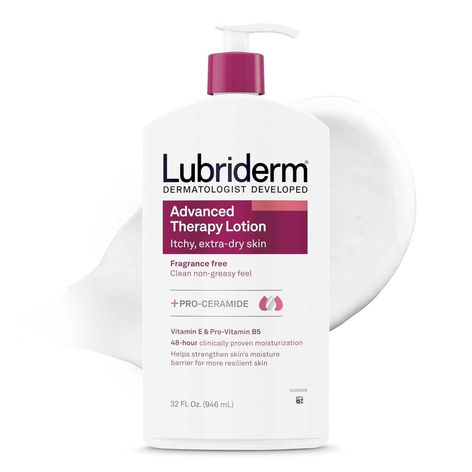 Lubriderm Advanced Therapy Hand & Body Lotion, Fragrance Free, 32 fl. oz