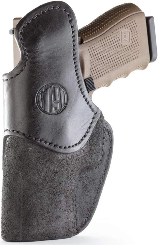 1791 Gunleather Rigid IWB Holster Fits Glock 19, 19X, 17, 22, 23, 26, 27 | Right-handed holster also fits S&W Shield 2.0, Ruger SR9c, Sig P320c, P239, M18, Springfield XDS, CZ P10S, Glock 31, 33, 44