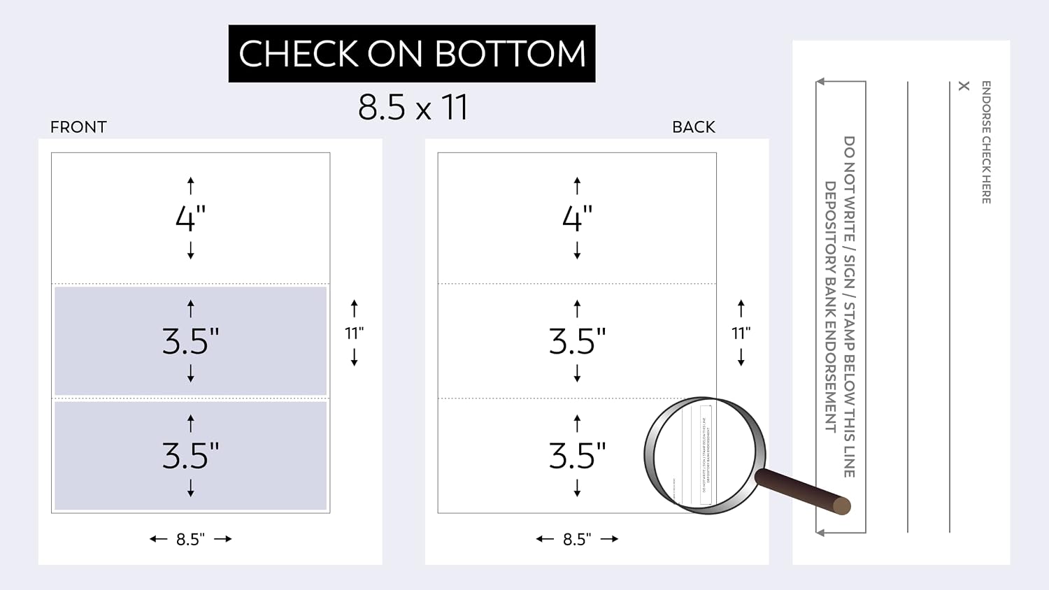 Compuchecks Blank Check Paper 500 Pack, Check on Top, QuickBooks Compatible | Blue Diamond High Security Computer Business Checks, Voucher on Bottom, 8.5x11, Works with Laser & Inkjet Printers, USA Made