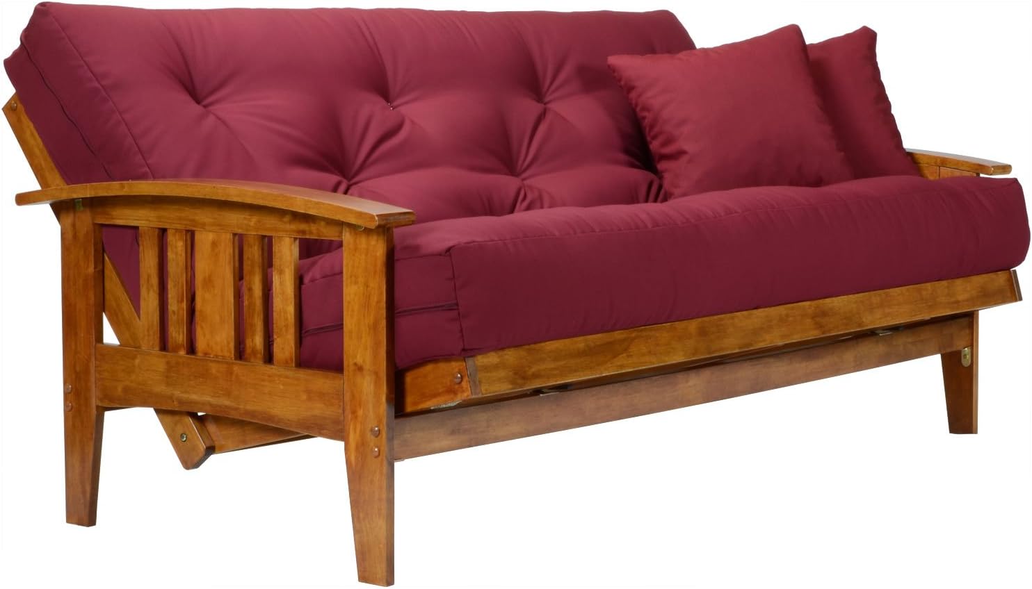 Westfield Wood Futon Frame - Full Size (Frame Only), Transform to 3 Positions - Sofa, Lounger, Bed