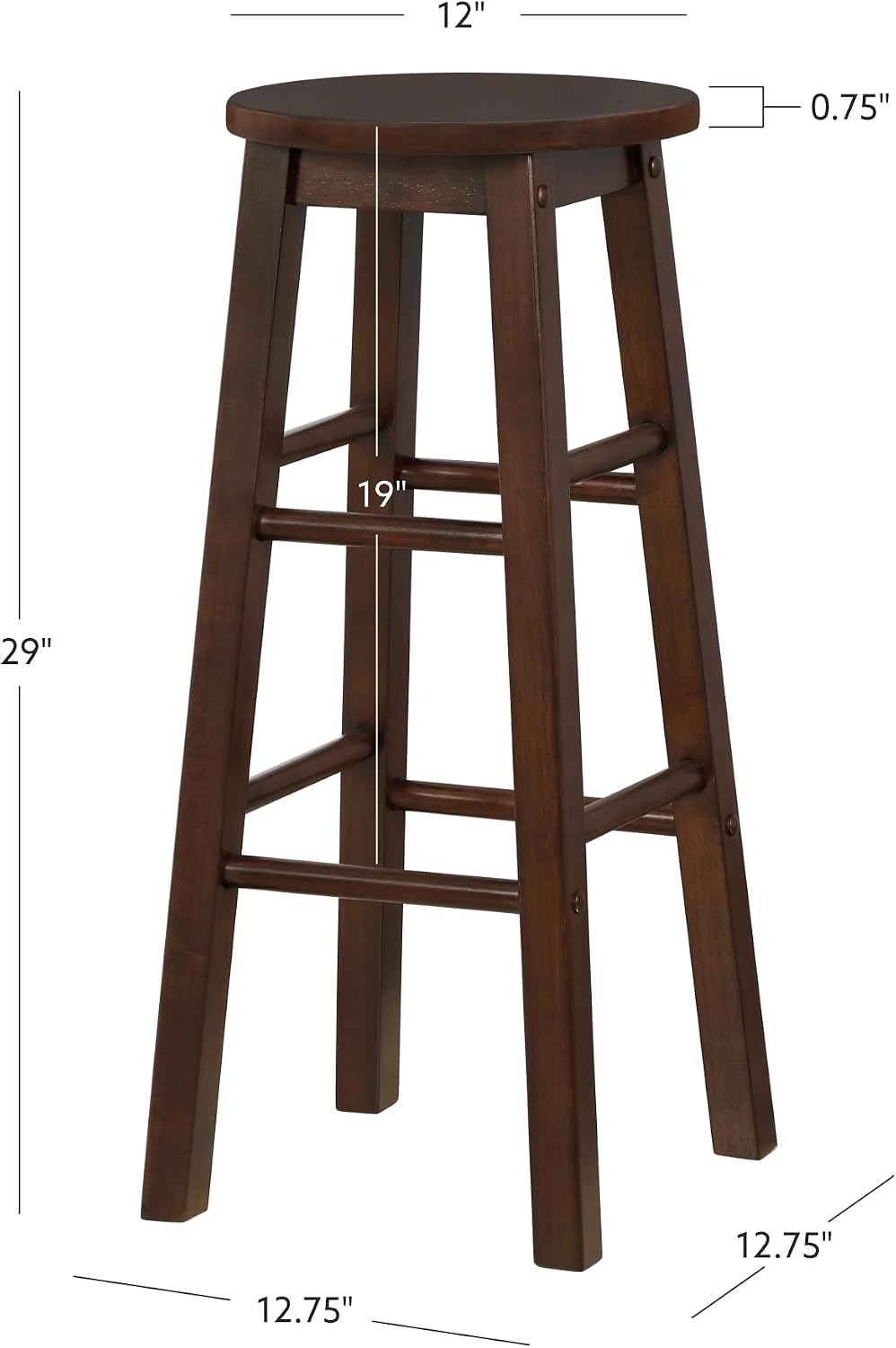 Linon 29-Inch Barstool With Round Seat