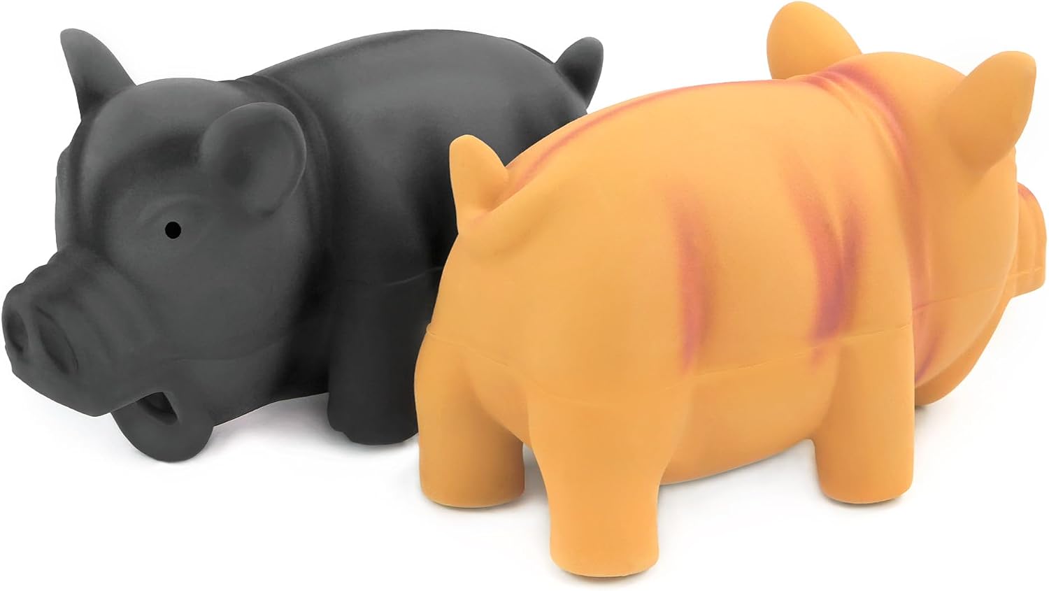 CHIWAVA 2PCS 6.5" Latex Cube Pig Dog Toy for Medium Large Dogs Grunt Sound