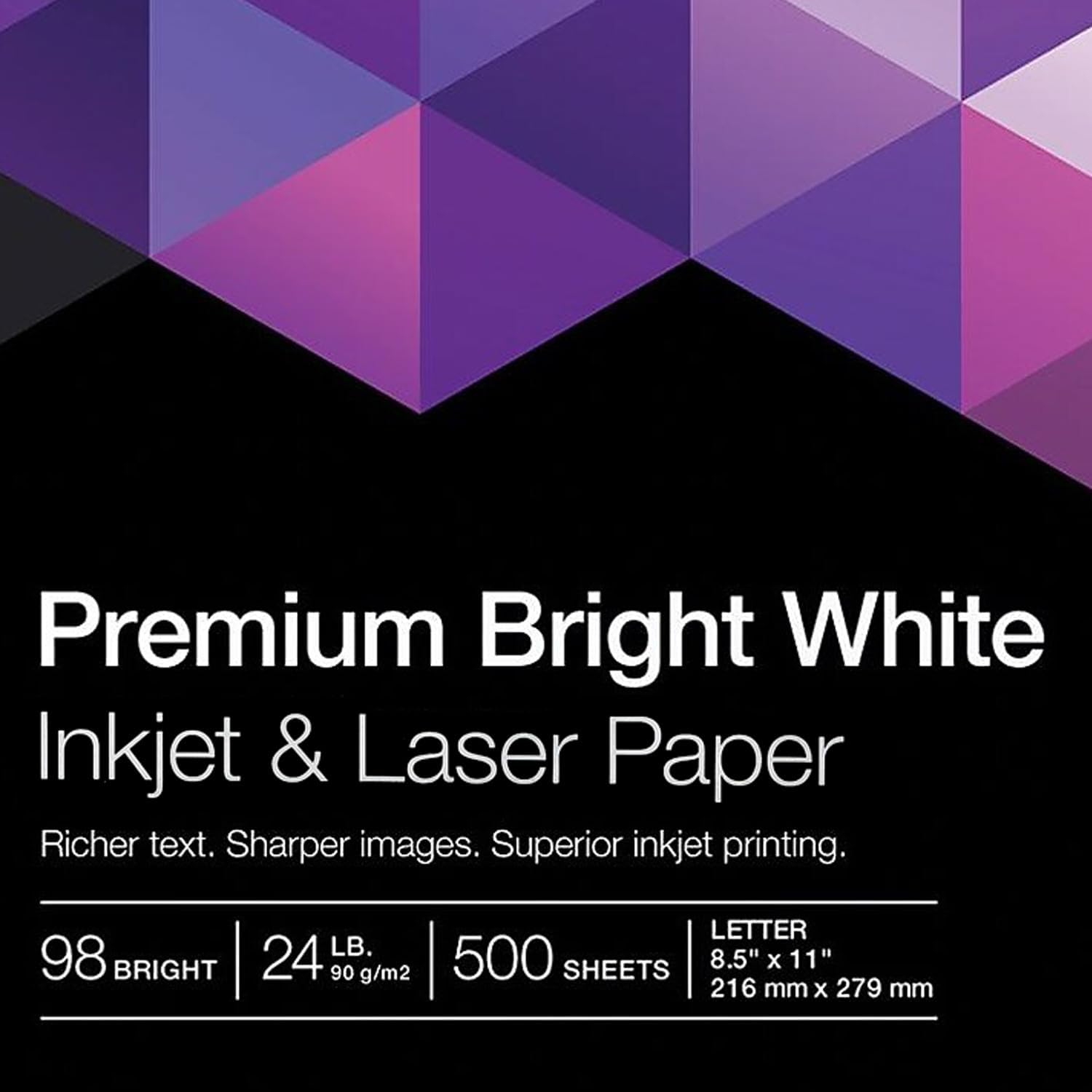 Staples Laser Paper 8.5 x 11 Inch 28 lb 98 Bright High‑Quality Prints, 500 Sheets | Heavyweight paper for crisp, professional prints in laser printers and copiers.
