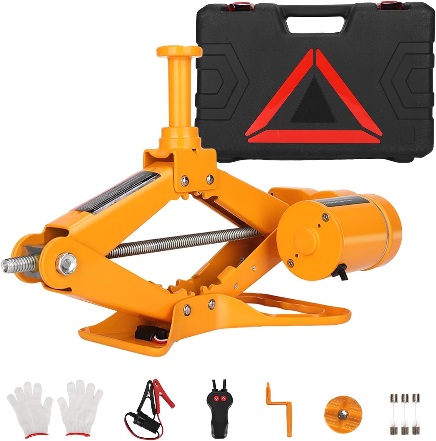 Electric Scissor Car Jack Kit 2 Ton Portable Auto Car Lift Floor Jack | 12V Scissor Jack for Sutire Repair 14.6 Inch Range for SUV Sedan Floor Jack for Tire Change Roadside Emergency