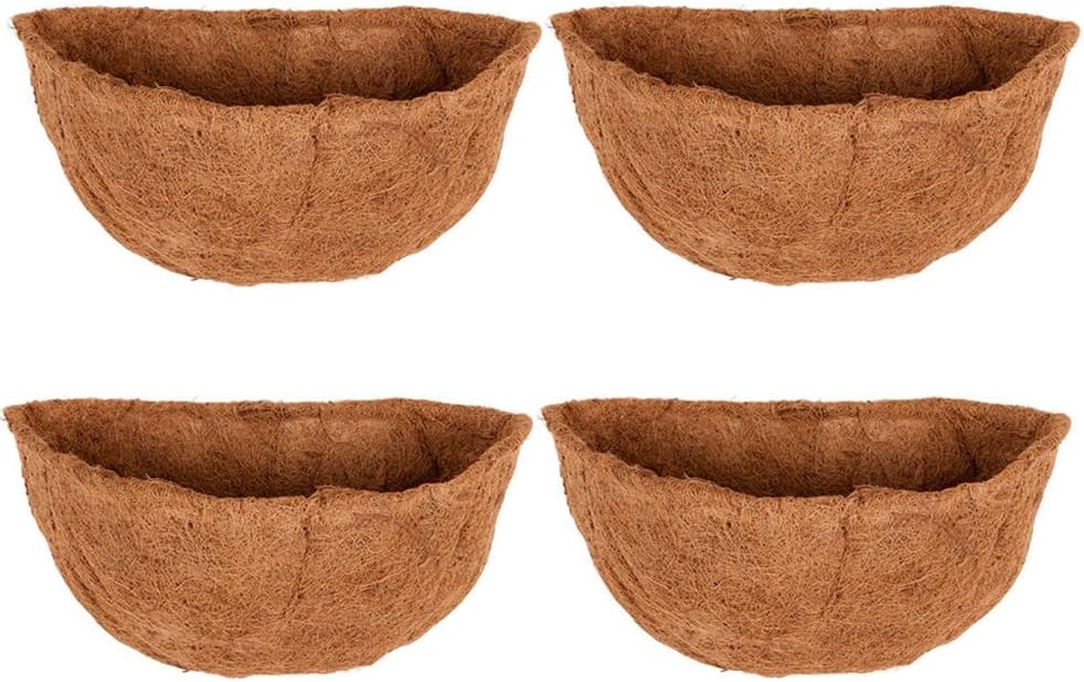 2 PCS Half Round Coco Liner 16" Nature Hanging Wall Basket Liners