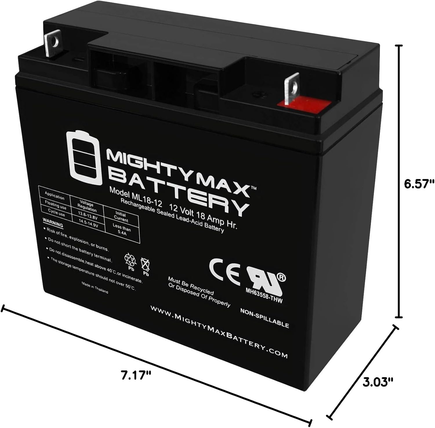 Mighty Max Battery 12V 18AH SLA Battery for Generac 7500 EXL Portable Generator