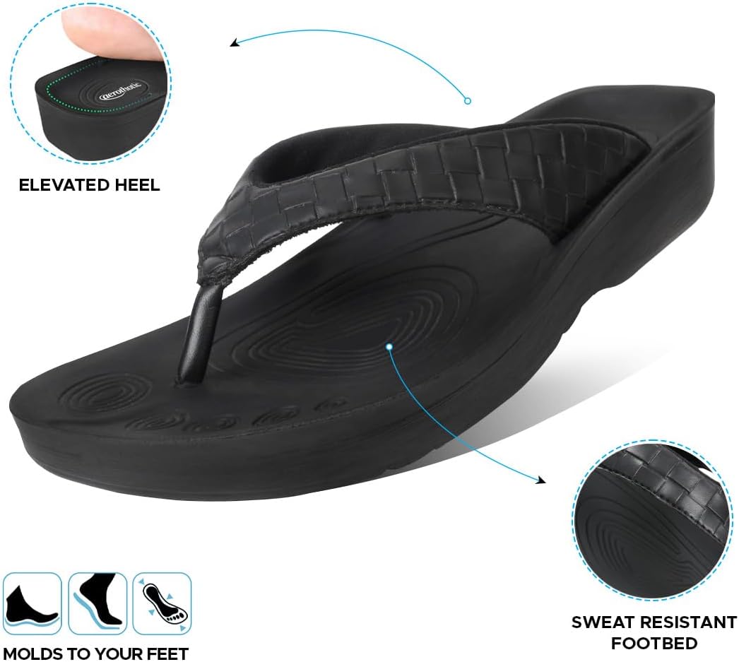 AEROTHOTIC Comfortable Arch Support Flip Flops for Women Orthotic Sandals
