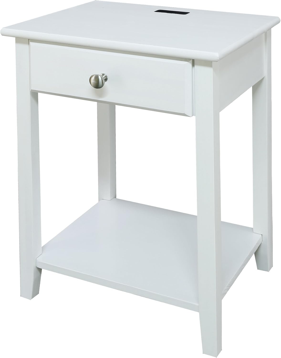 Casual Home Owl Night Stand with USB Port Charging Station and Drawer, 17.5"W x 14.25"D x 24.5"H, Espresso