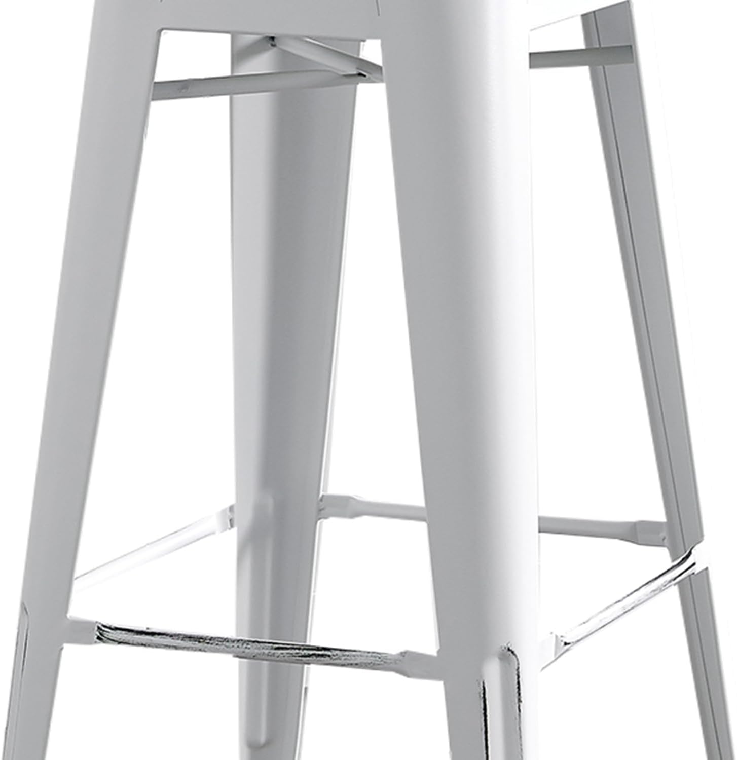 AC Pacific 30” Metal Barstool Set of 2 – Country Rustic Style with Low Back, Lightweight & Sturdy Build, Easy Assembly – Matte Black