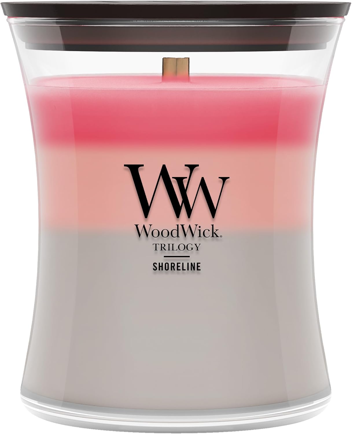 WoodWick Café Sweets Trilogy Holiday Candle Gifts for Women and Men, 9.7 oz Medium Hourglass Trilogy Candle with Crackling Wick
