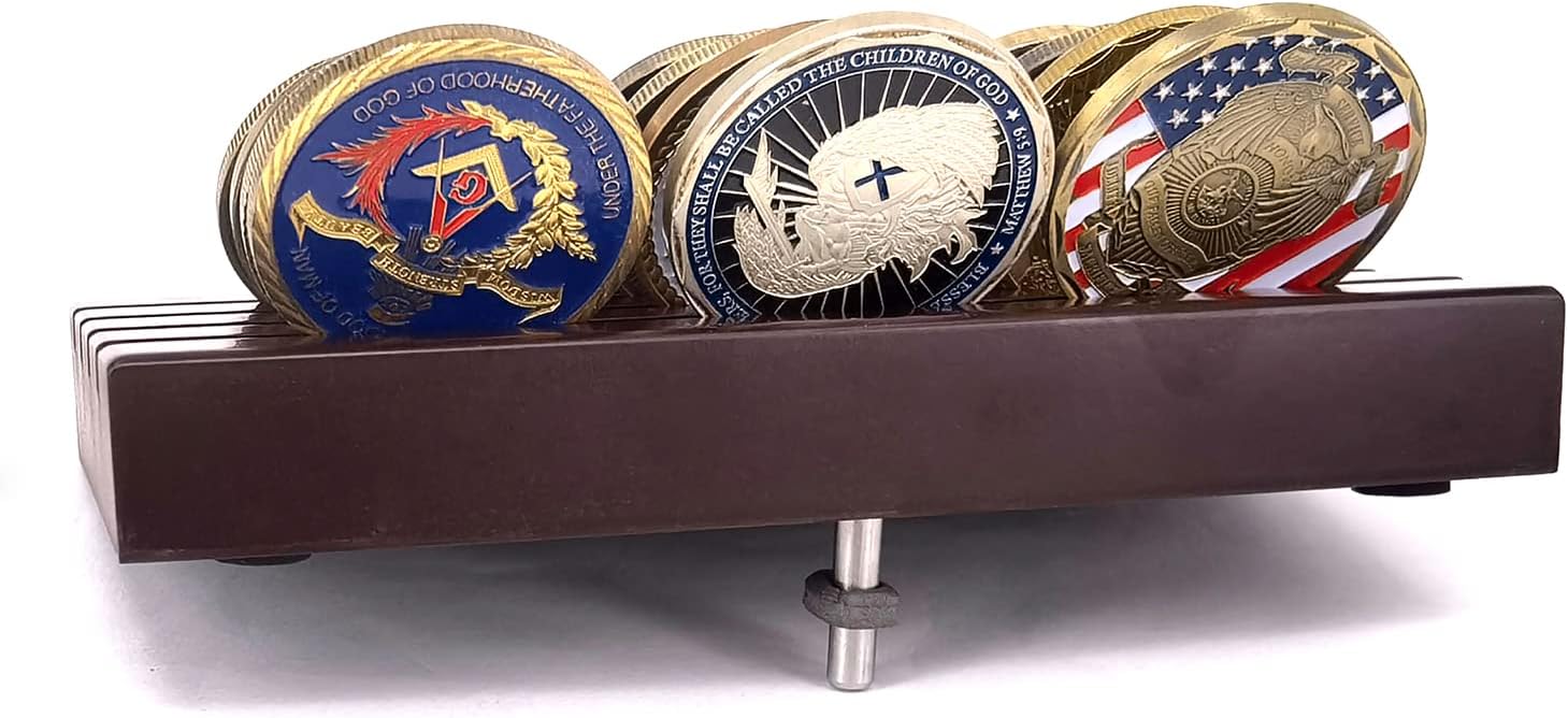 Joygulls Military Collectible Challenge Coin Display Holder Stand Holds 16-18 Coins