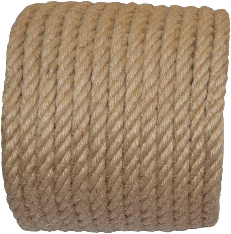 100% Natural Hemp Rope Twisted Jute Rope 100 Feet 1/2 Inch 4 Ply Hemp Ropes All Purpose Cord for Crafts
