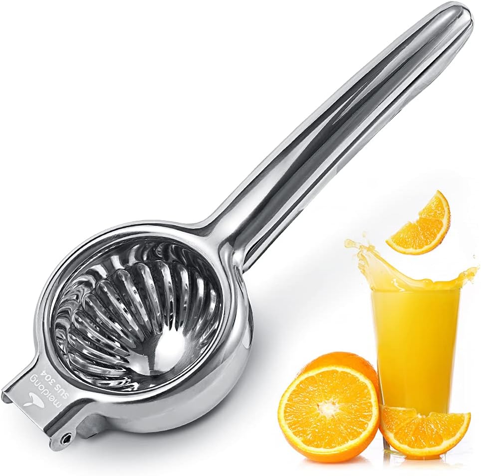 Upgraded Lemon Squeezer Meidong Super Stainless Steel 304 Hand Press Juicer Manual Citrus for Juicing Lemon ＆ Limes, Vegetables