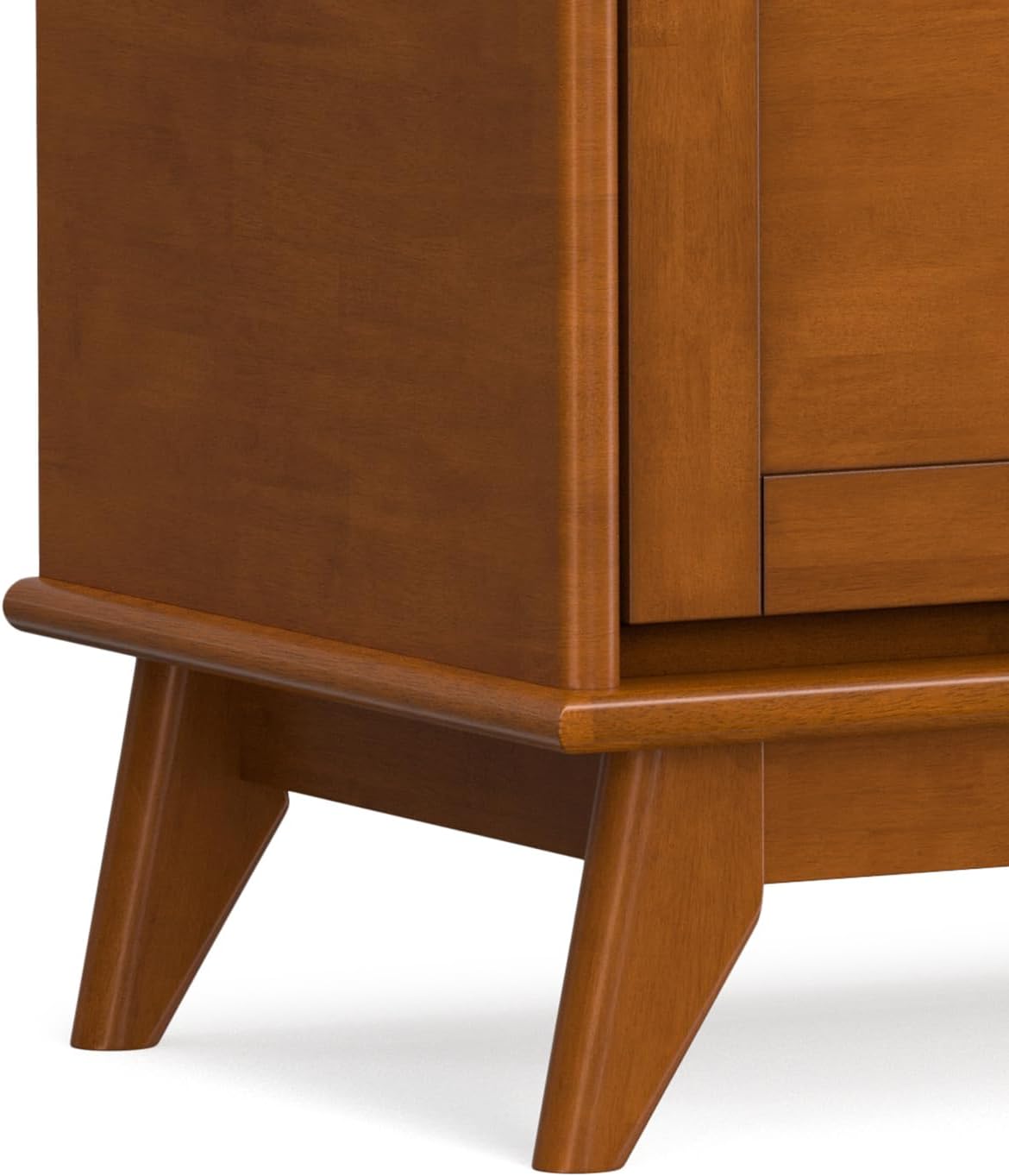 SIMPLIHOME Harvey 47" Wide Solid Mango Wood Bench in Natural | Traditional entryway bench in dark chestnut brown with a lift-up lid and 3 hidden compartments; shoe or hallway bench.