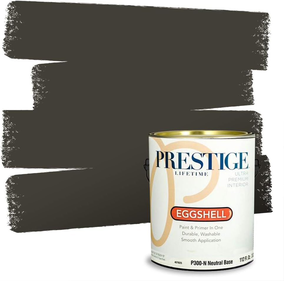 PRESTIGE Paints Exterior Paint and Primer In One, 1-Gallon, Satin, Comparable Match of Sherwin Williams* Ripe Olive*