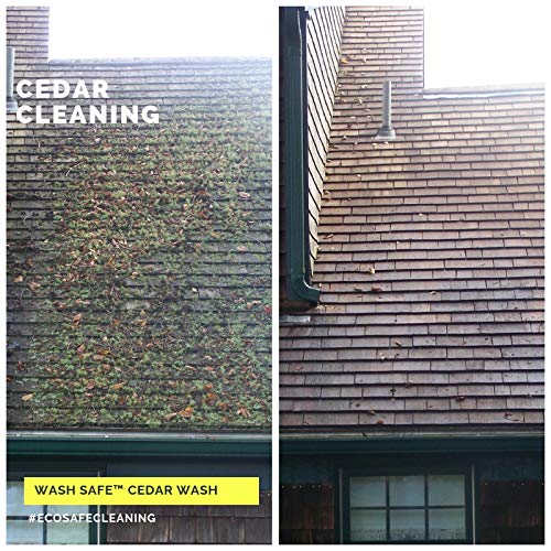 Wash Safe™ CEDAR WASH | Eco-Safe and Organic Wood Cleaner | Clear, Bleach-Free Powder Concentrate | Clean Cedar Shakes, Shingles, Clapboard, Decks, Beams and Wood Surfaces, 3LB.