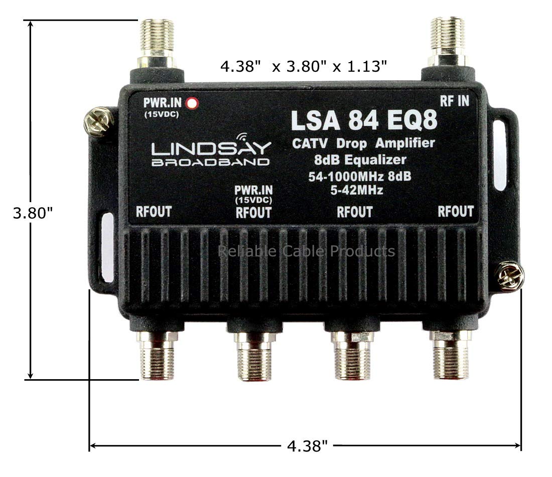 Reliable Cable 4-Port Cable TV/Antenna/HDTV/Internet Digital Signal Amplifier/Booster/Splitter/Equalizer with Passive Return