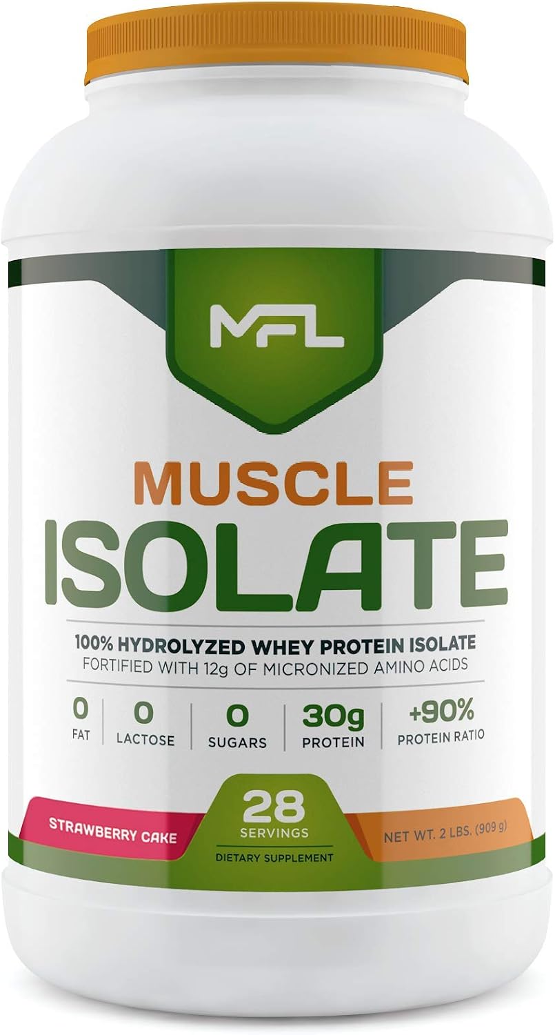 MFL 100% Isolate Protein l 30g of Protein l 12g Amino Acids l Keto Friendly l Low Carbs l 2 lbs. (Vanilla Bean)