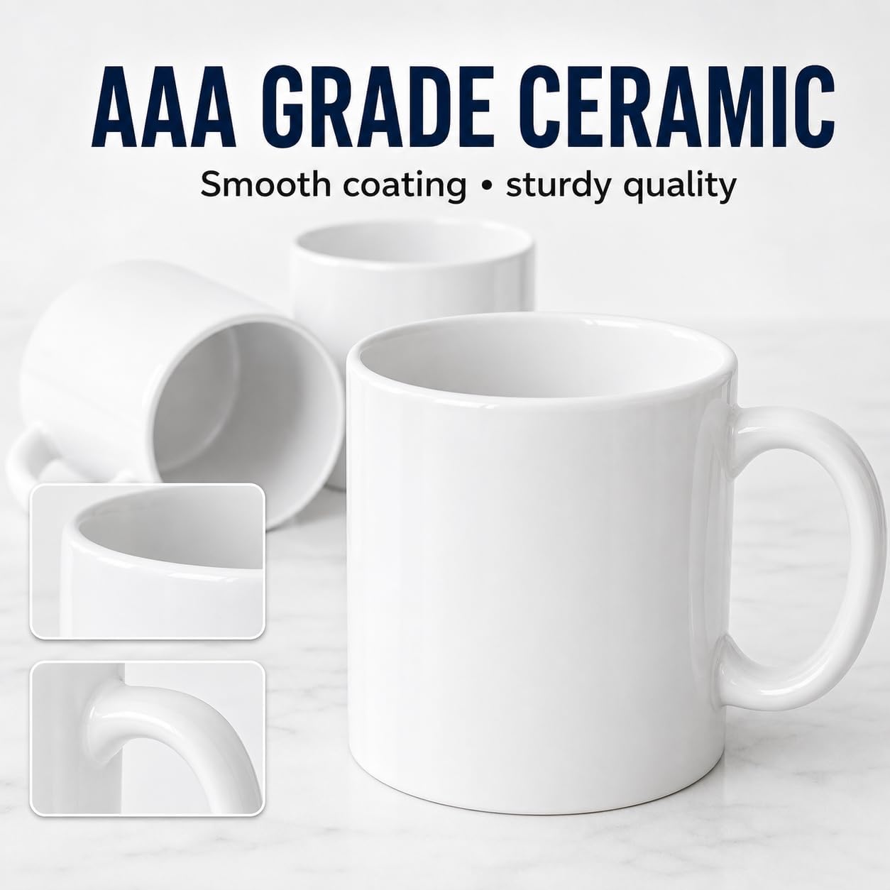 36 Pack Sublimation Mugs 11oz White Blank Ceramic Coffee Mugs with Individual White Boxes, AAA Grade with Premium Coating for Heat Press DIY
