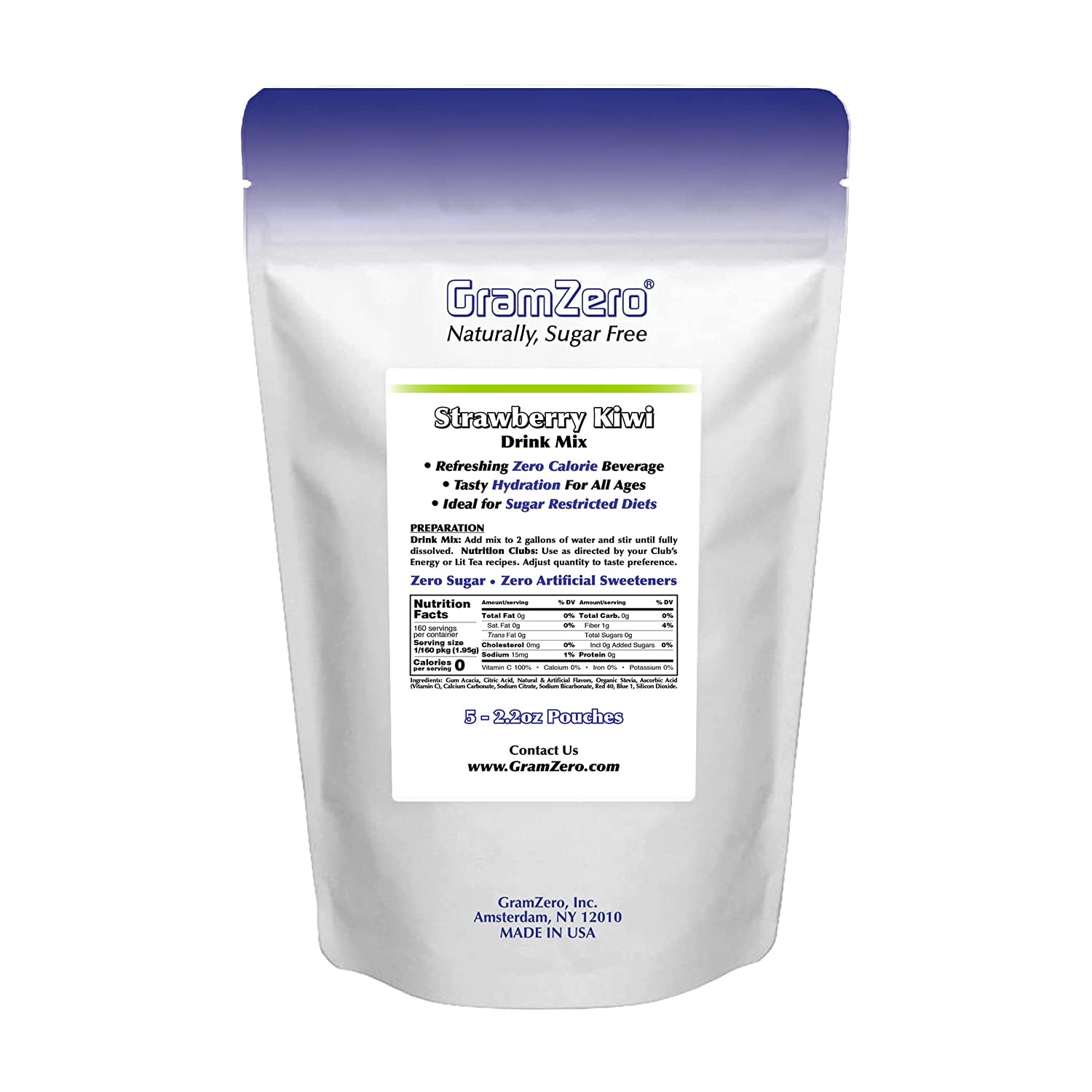 GramZero Grape Sugar Free Drink Mix Sports Pack, Great For Nutrition Club Loaded Teas, Zero Calorie, Stevia Sweetened