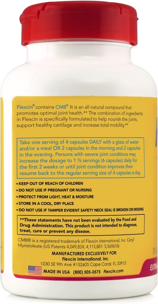 Extra Strength Joint Formula with CM8 (Cetyl Myristoleate) - Joint Supplements for Men and Women with Glucosamine, MSM, Collagen Type II - 120 Capsules