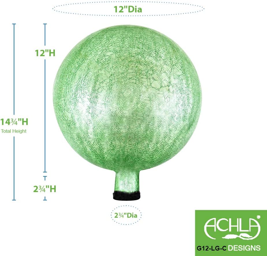 Achla Designs G10-FG-C Gazing, Fern Green 10 inch Glass Garden Globe Ball Sphere, 10