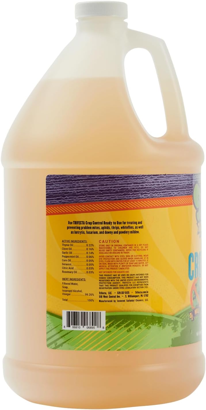 Trifecta Crop Control Super Concentrate | 4 oz | All-in-One Pesticide, Fungicide, Miticide And Insecticide | For Spider Mites, Mildew, Mold And Botrytis
