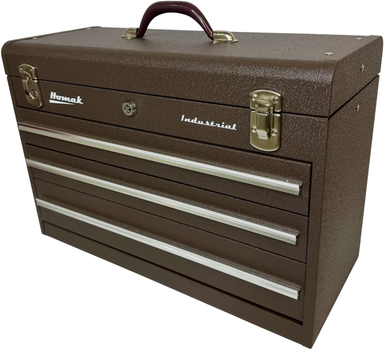 Homak Industrial 20-Inch 2-Drawer Friction Toolbox, Brown Winkle Powder Coat, BW00202200