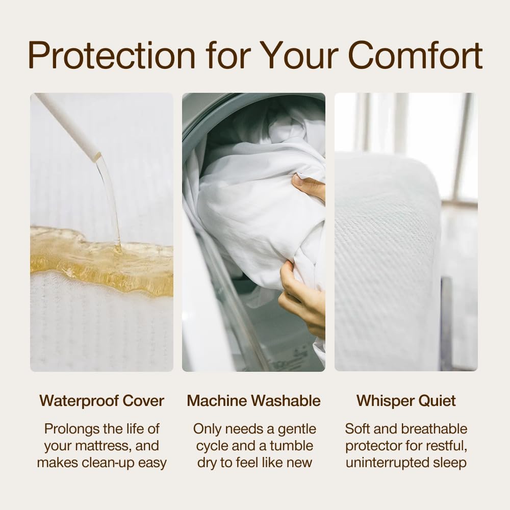 Coop Home Goods Ultra-Tech Waterproof Mattress Protector Cal King, Smooth Top Mattress Pad, Waterproof Cover, Up to 18 Inches Deep, Machine Washable, Noiseless Comfort, Cal King (72x84)